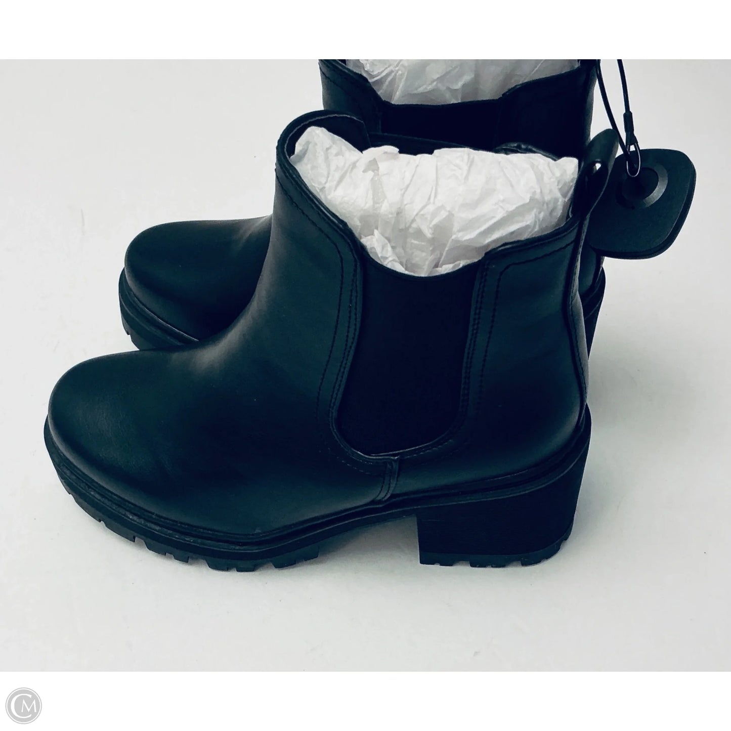 Boots Ankle Heels By Clothes Mentor In Black, Size: 8