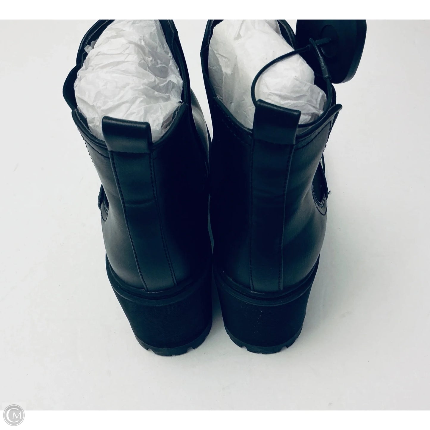 Boots Ankle Heels By Clothes Mentor In Black, Size: 8