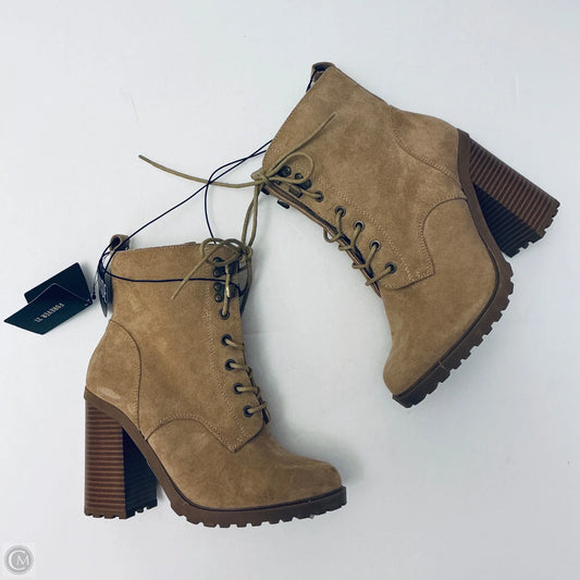 Boots Ankle Heels By Forever 21 In Brown, Size: 7