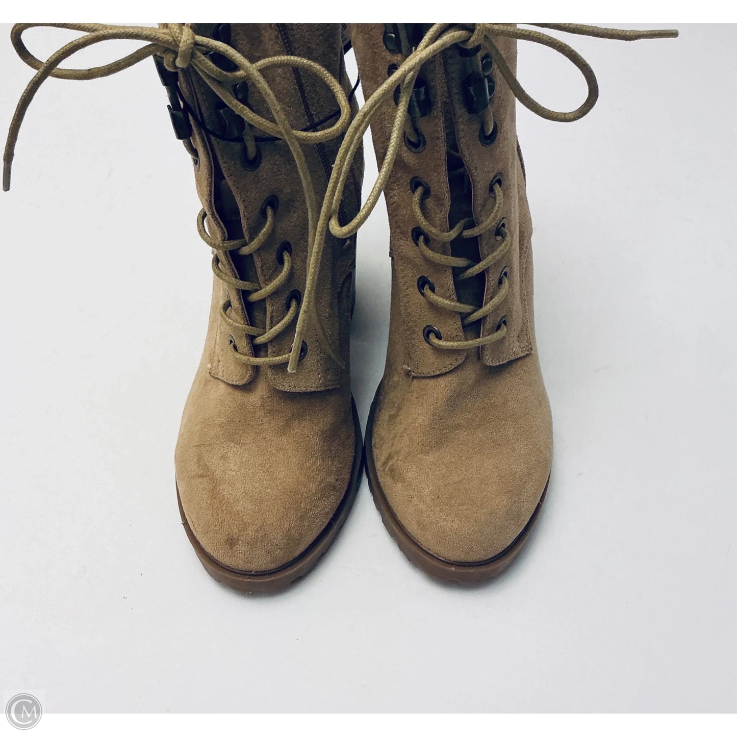 Boots Ankle Heels By Forever 21 In Brown, Size: 7
