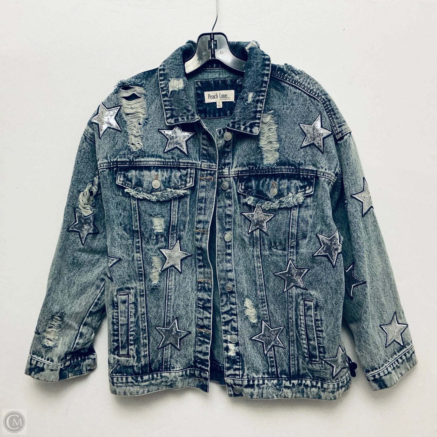 Jacket Denim By Peach Love Cream California In Blue Denim, Size: S