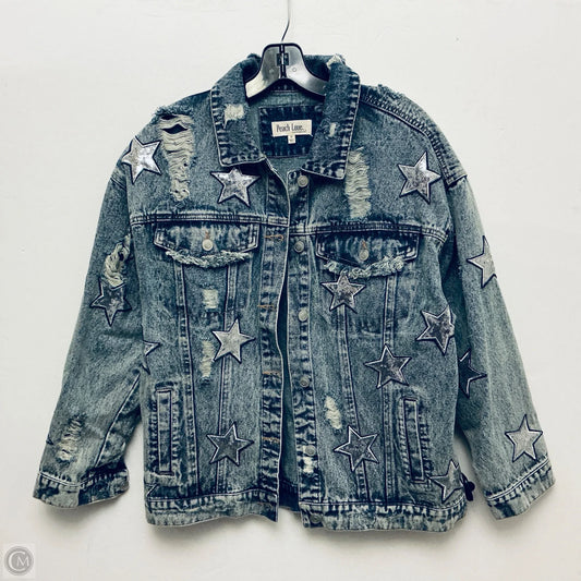 Jacket Denim By Peach Love Cream California In Blue Denim, Size: S