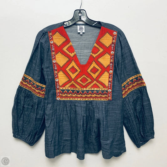 Top Long Sleeve By Ivy Jane In Blue, Size: M