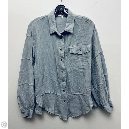 Top Long Sleeve By Easel In Grey, Size: S
