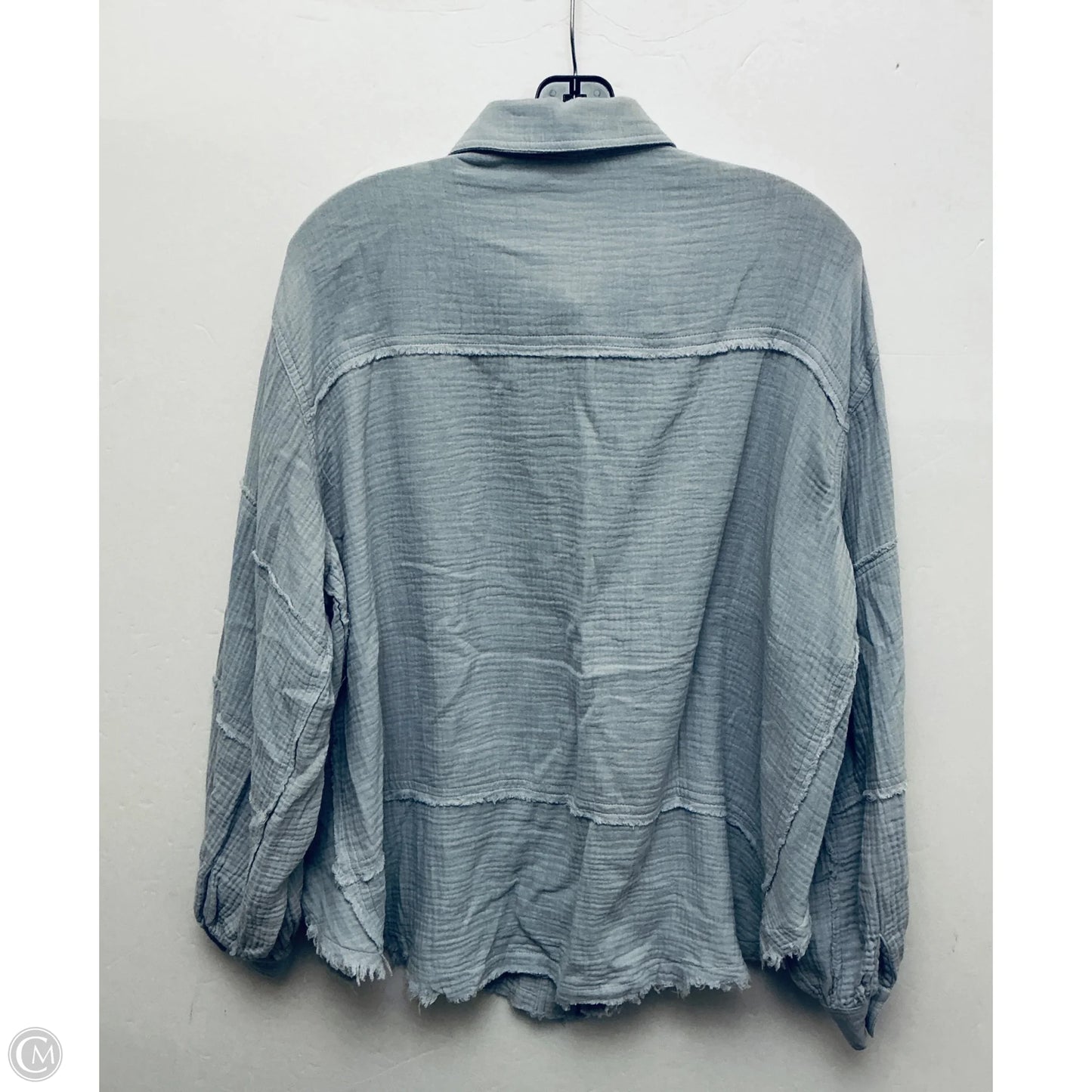 Top Long Sleeve By Easel In Grey, Size: S