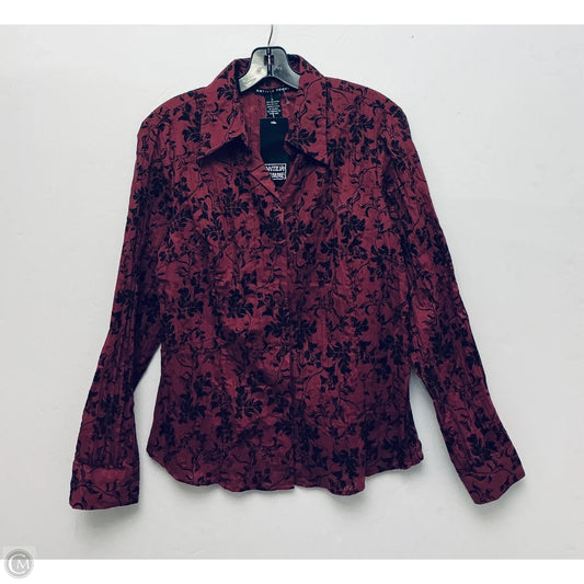 Top Long Sleeve By Antilia Femme In Purple, Size: L