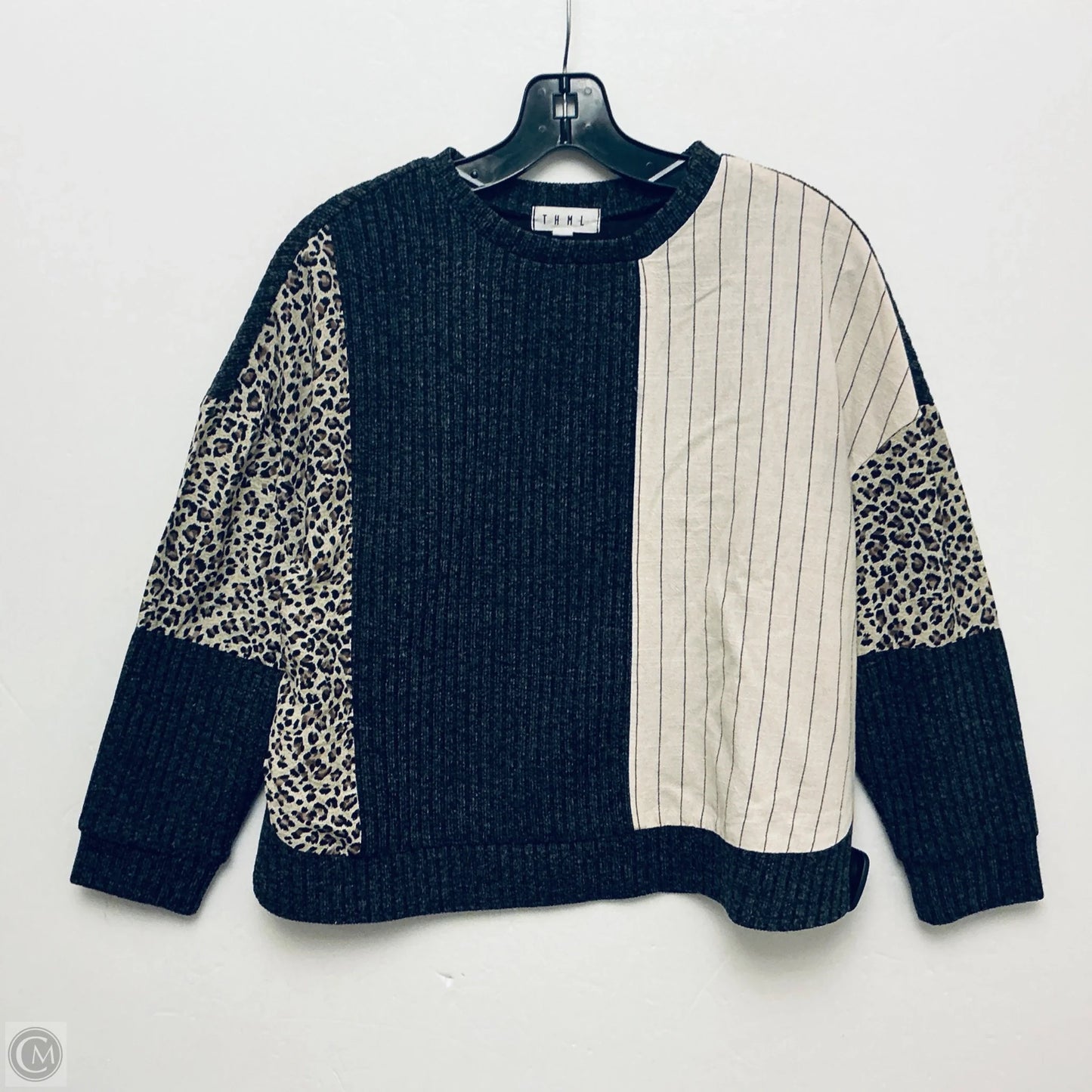 Top Long Sleeve By Thml In Grey, Size: Xs