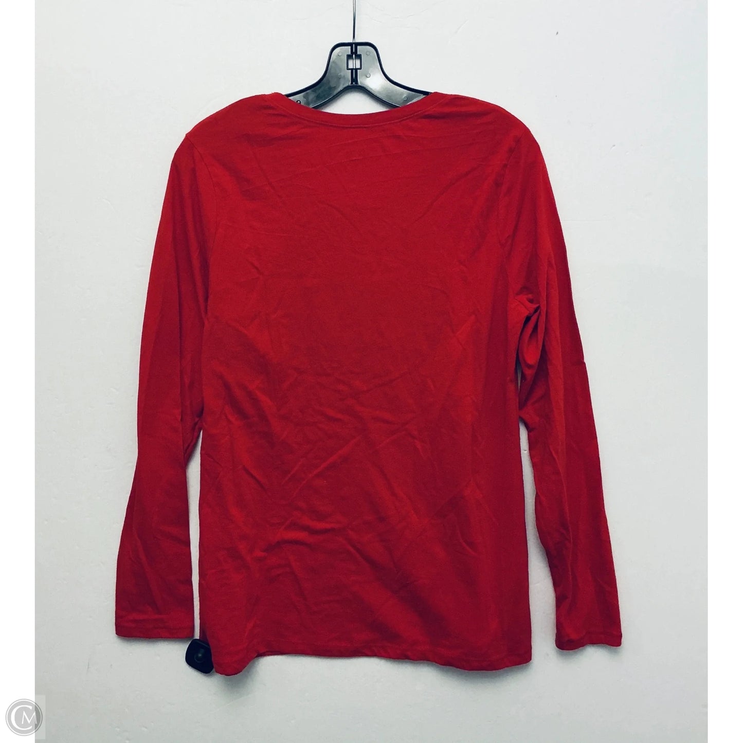 Top Long Sleeve Basic By No Boundaries In Red, Size: 3x