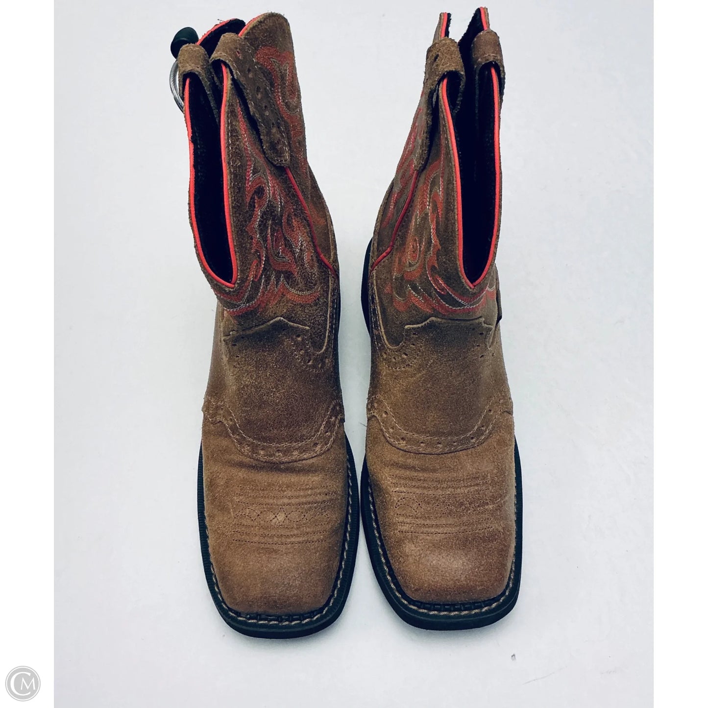 Boots Western By Justin In Brown & Pink, Size: 8