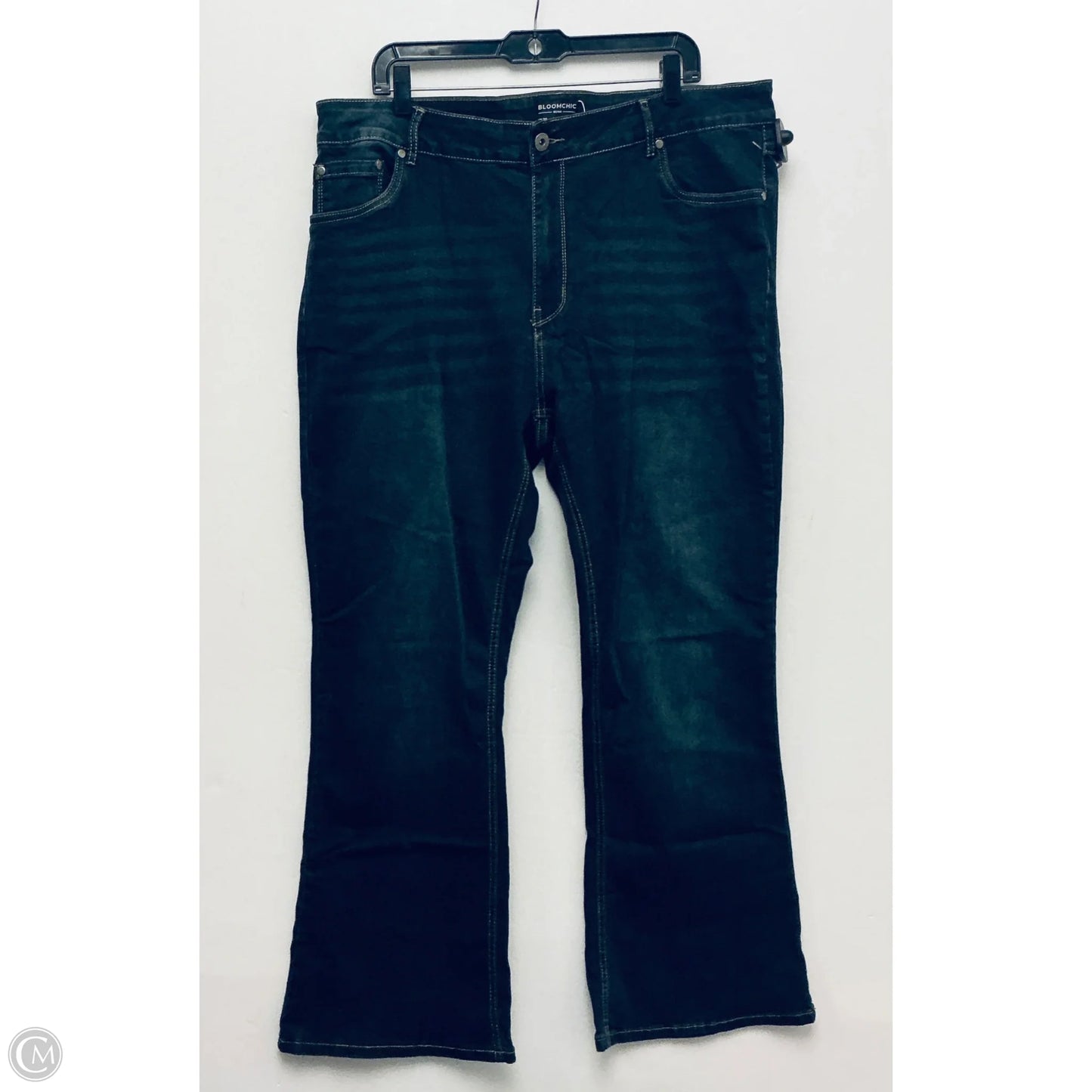 Jeans Flared By Bloomchic In Blue Denim, Size: 20