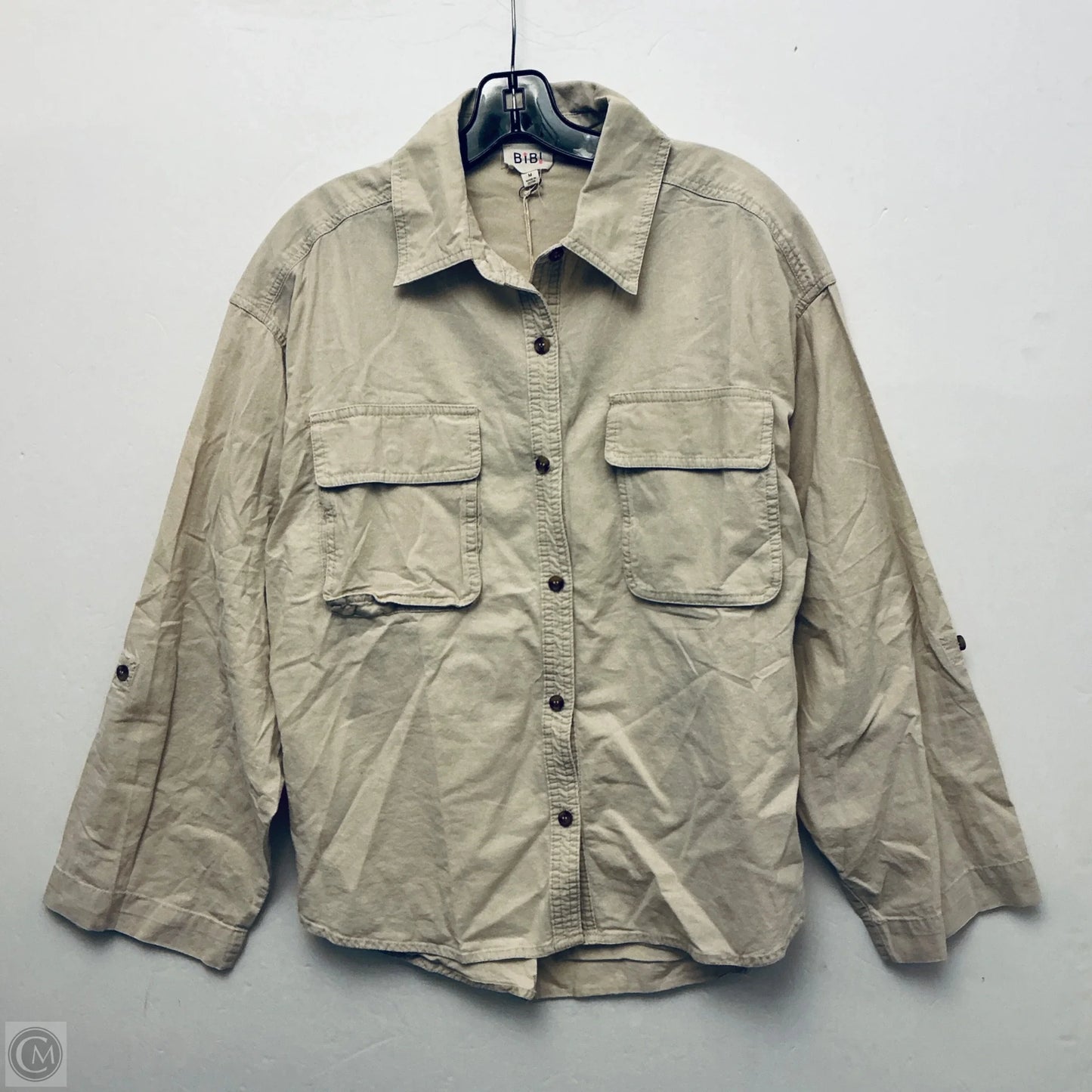 Top Long Sleeve By Bibi In Tan, Size: M