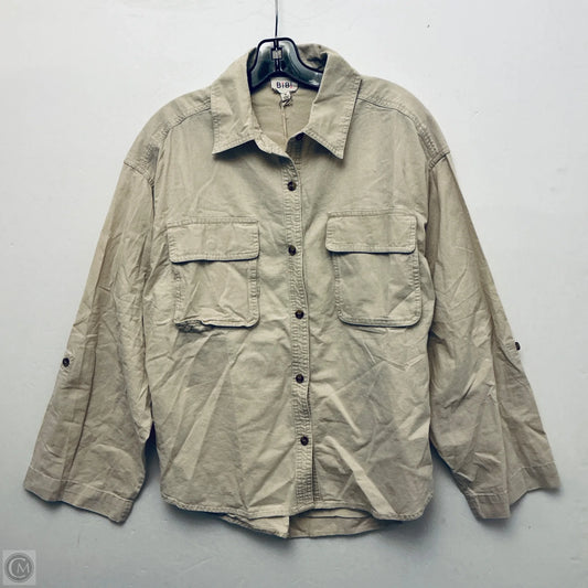 Top Long Sleeve By Bibi In Tan, Size: M