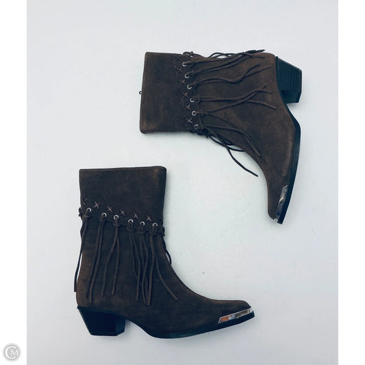 Boots Ankle Leather In Brown, Size: 7