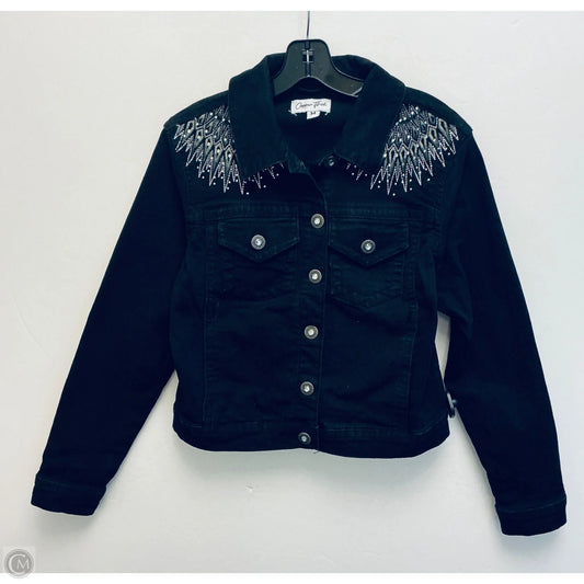 Jacket Denim By Clothes Mentor In Black, Size: M