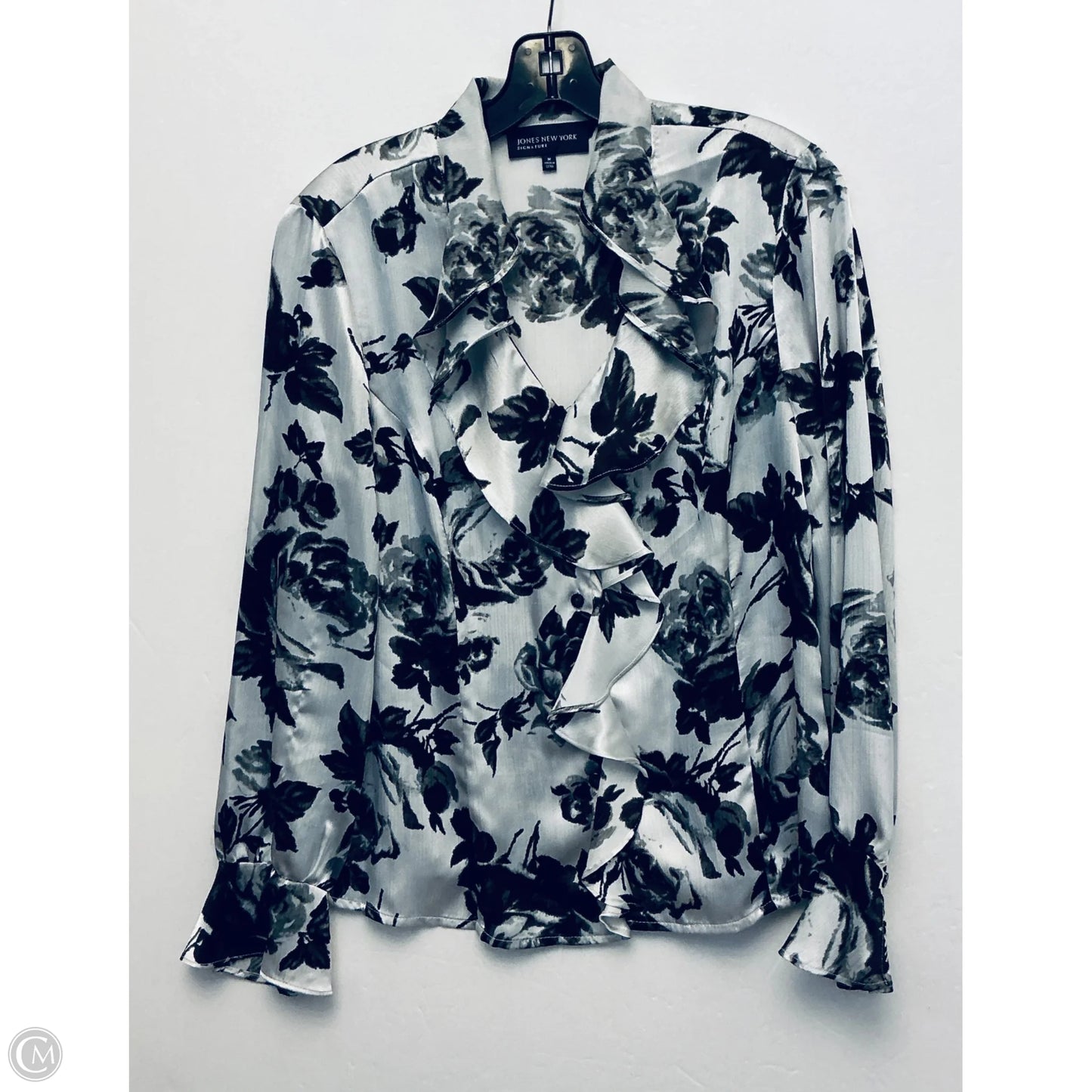 Top Long Sleeve By Jones New York In Grey, Size: M