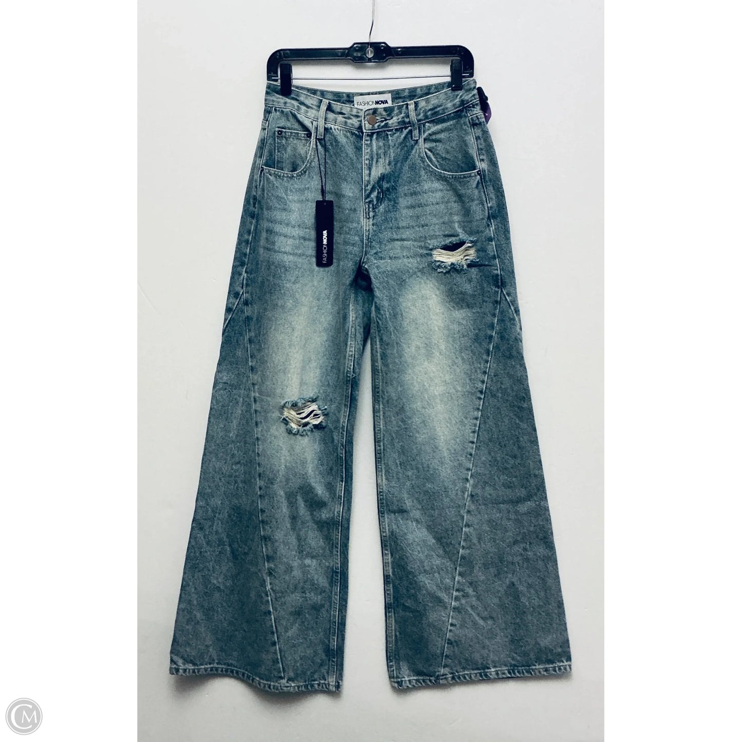 Jeans Wide Leg By Fashion Nova In Blue Denim, Size: 6