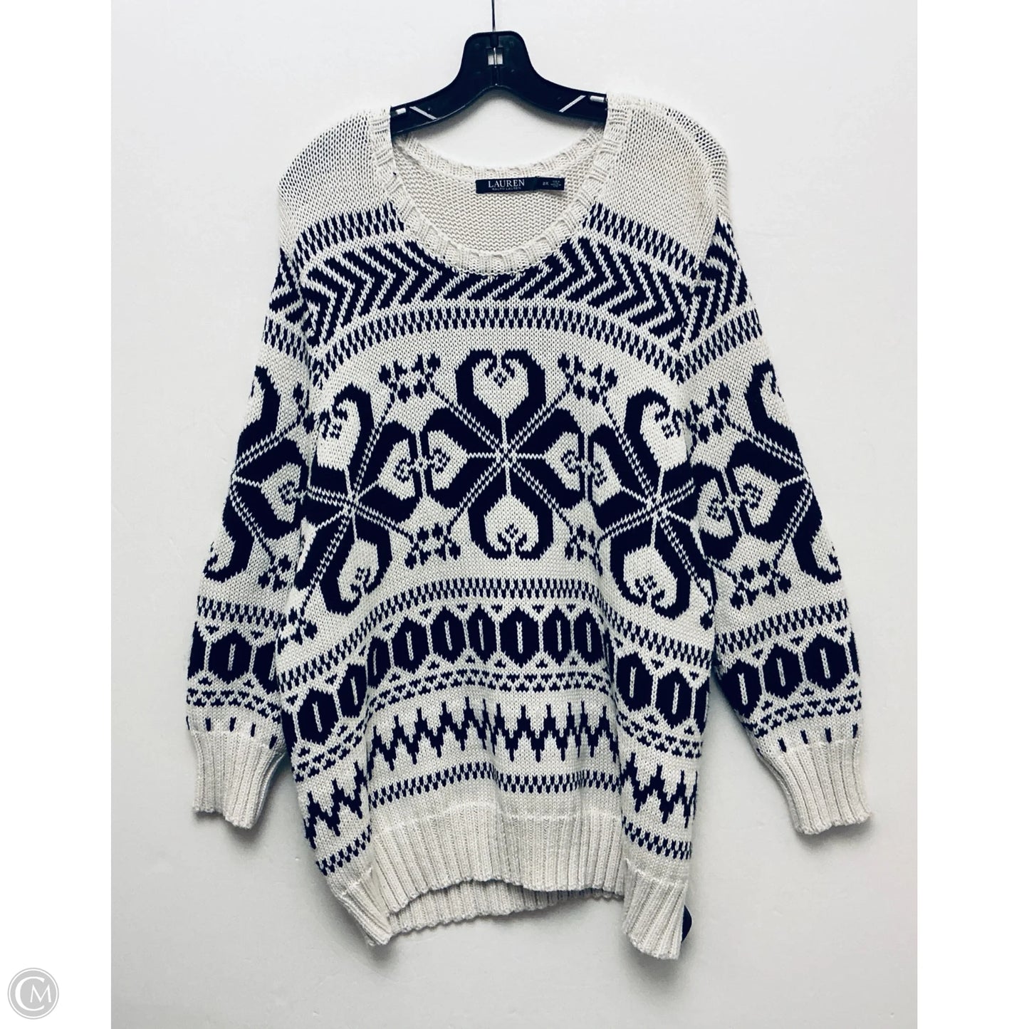 Sweater By Ralph Lauren In White, Size: 2x
