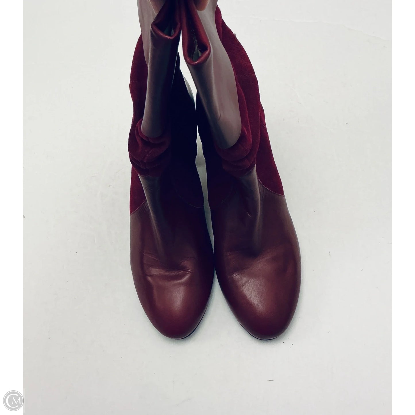 Boots Ankle Heels By Clothes Mentor In Red, Size: 11