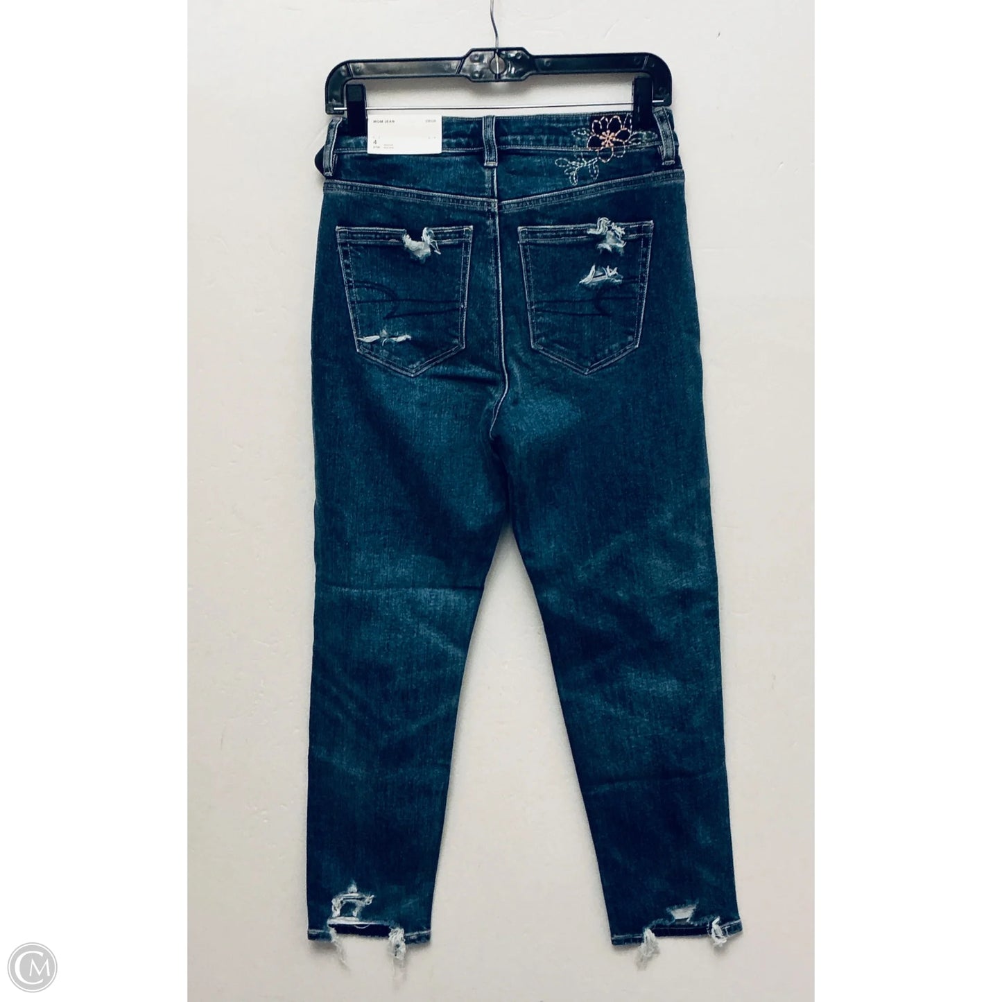 Jeans Straight By American Eagle In Blue Denim, Size: 4