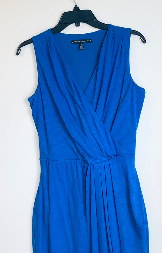 Dress Casual Midi By White House Black Market In Blue, Size: 4