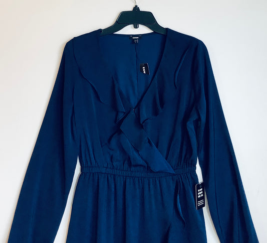 Dress Casual Midi By Express In Blue, Size: S