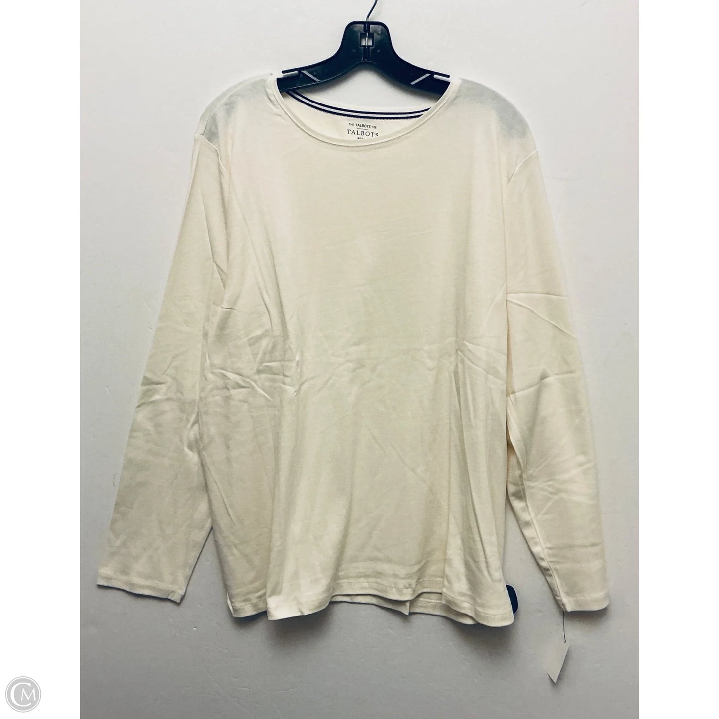 Top Long Sleeve Basic By Talbots In Cream, Size: 3x
