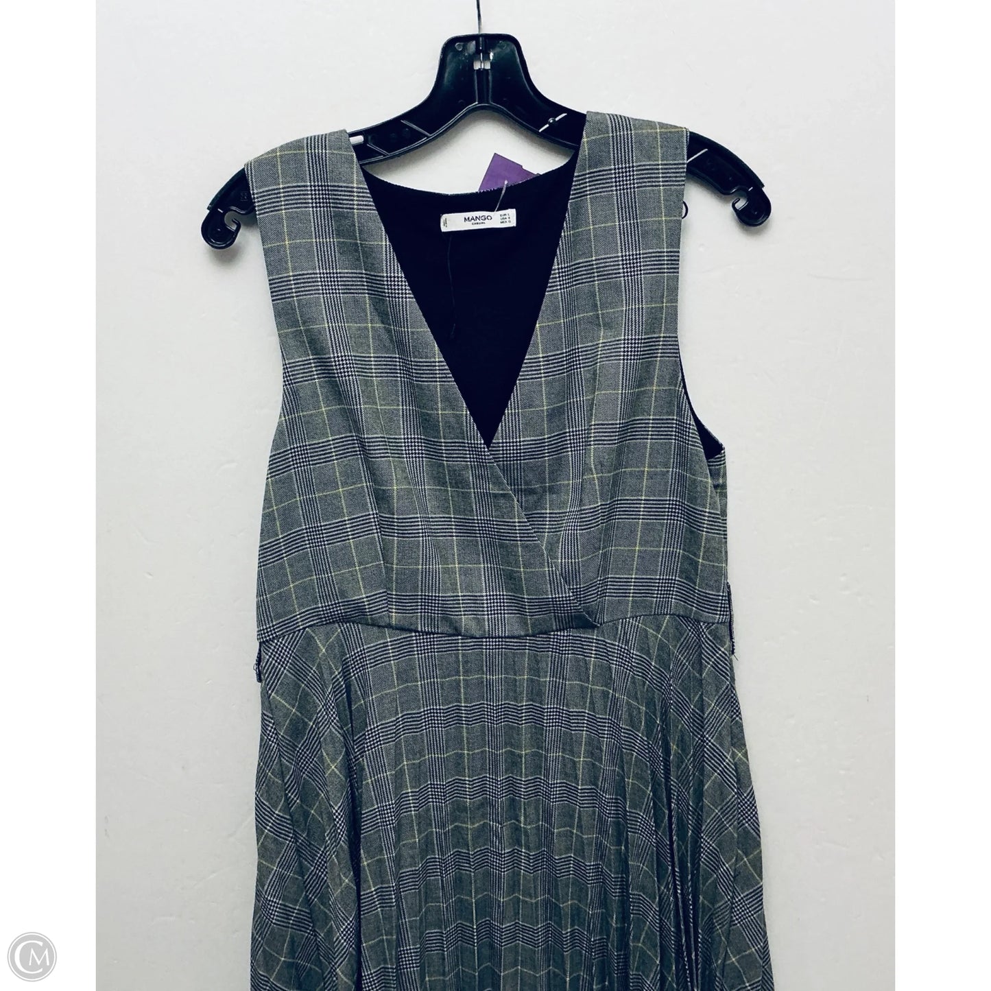 Dress Casual Midi By Mango In Plaid Pattern, Size: L