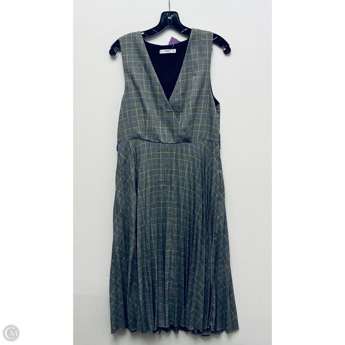 Dress Casual Midi By Mango In Plaid Pattern, Size: L