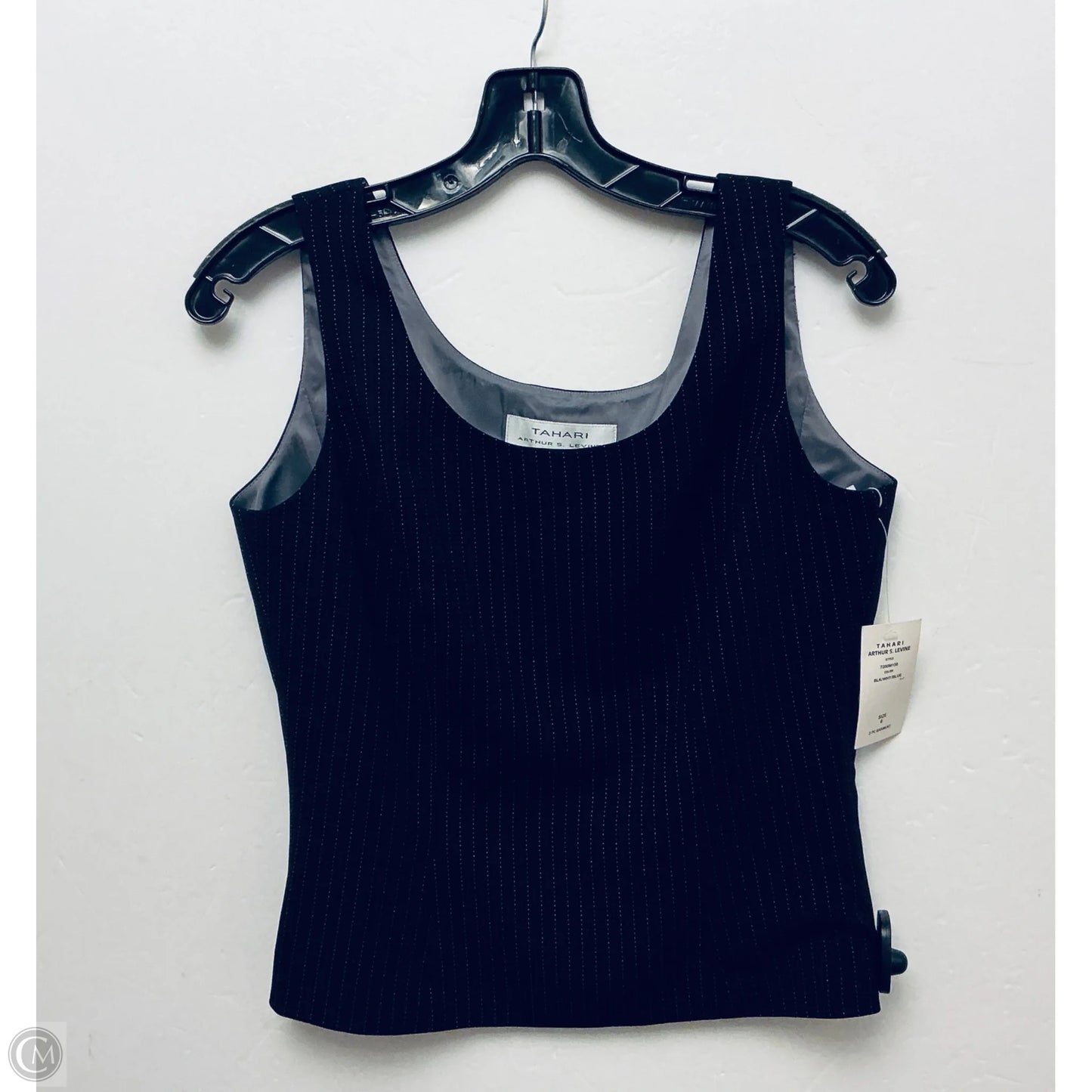 Top Sleeveless By Tahari In Black, Size: M
