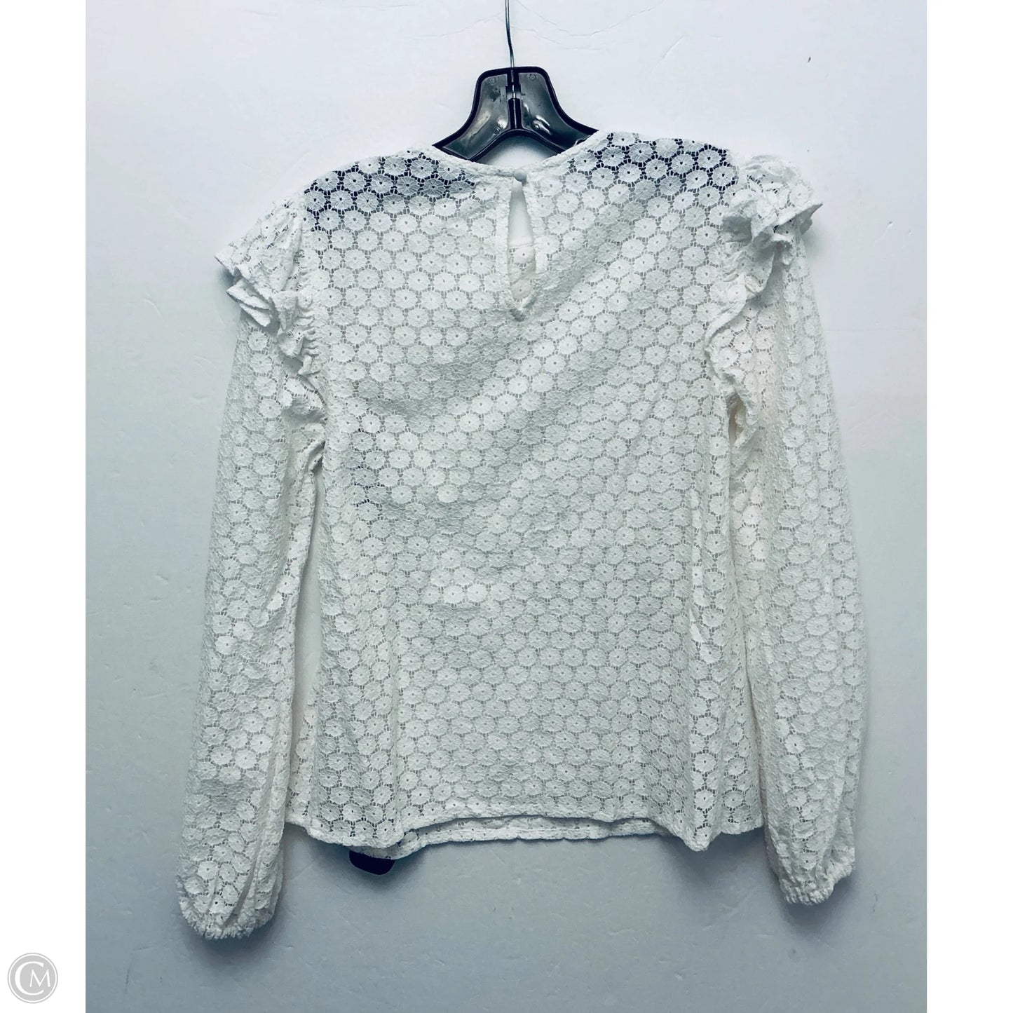 Top Long Sleeve By Express In White, Size: Xs