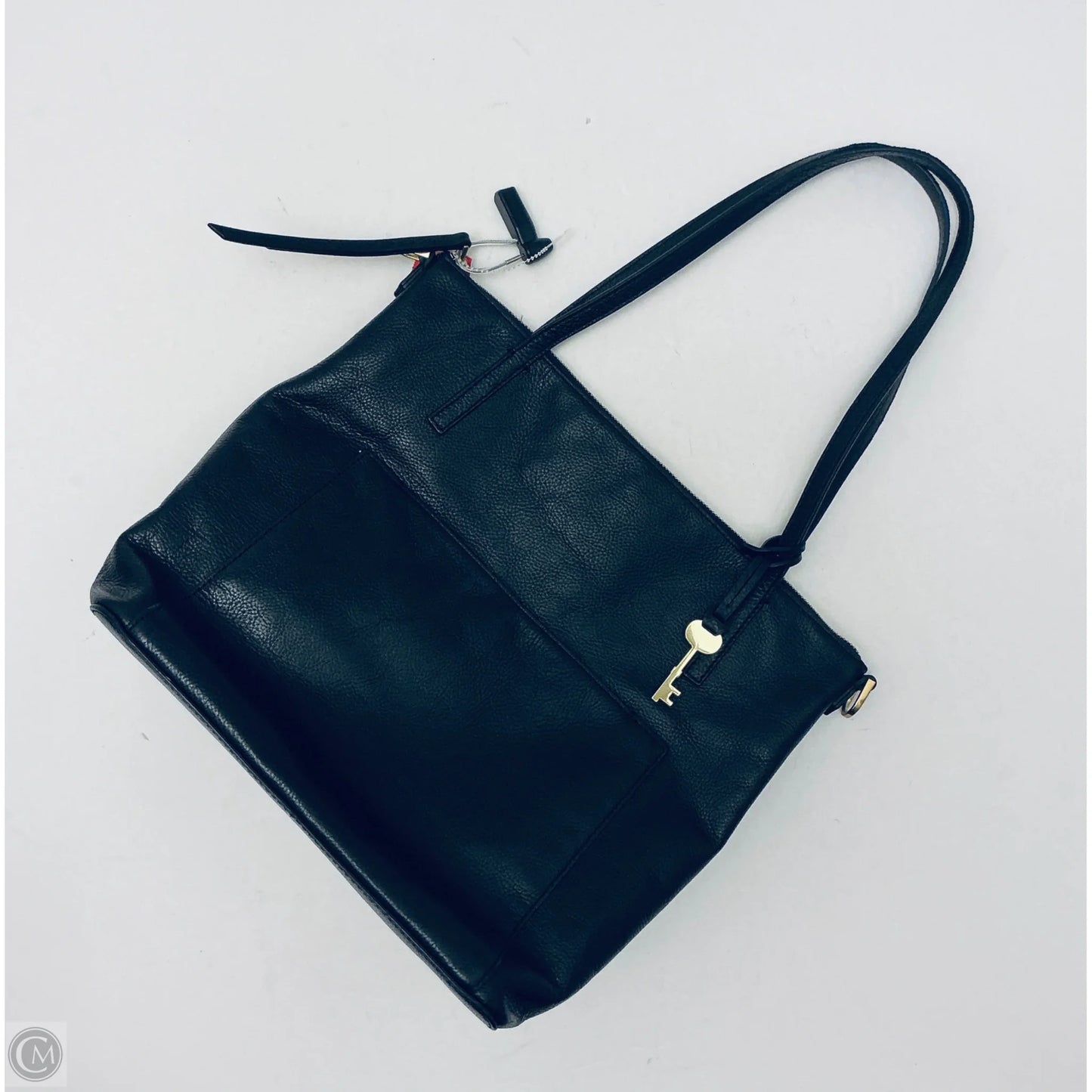 Handbag Leather By Fossil, Size: Medium