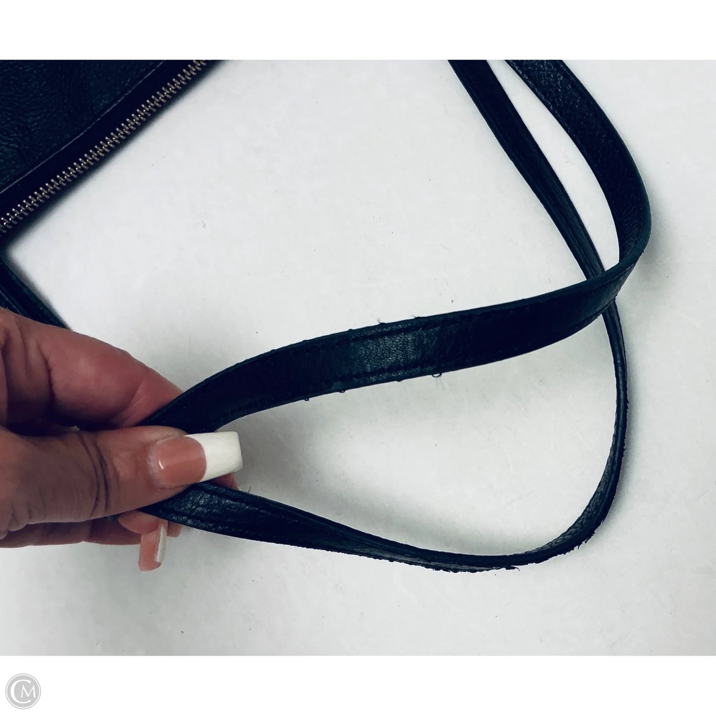 Handbag Leather By Fossil, Size: Medium