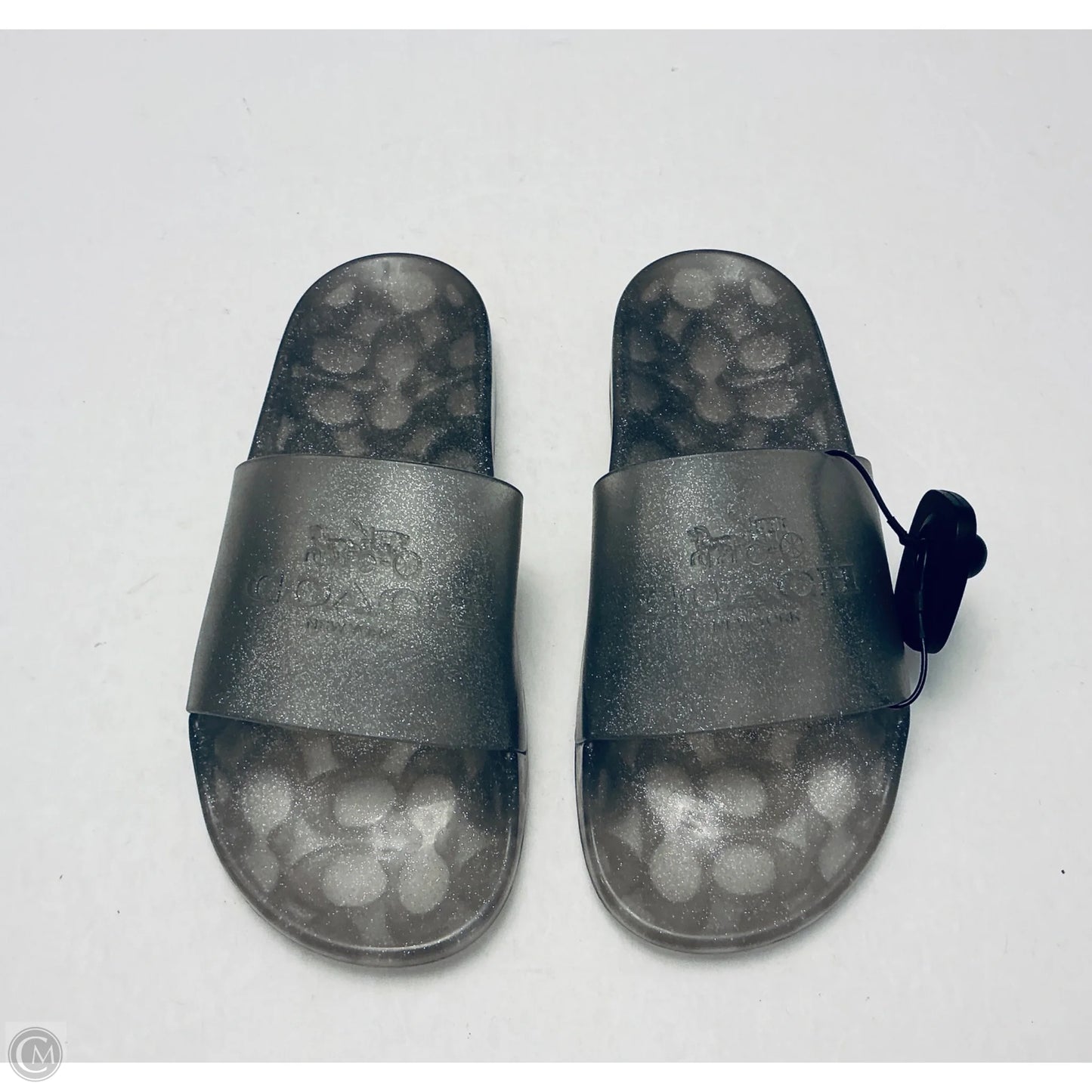 Sandals Designer By Coach In Silver, Size: 8