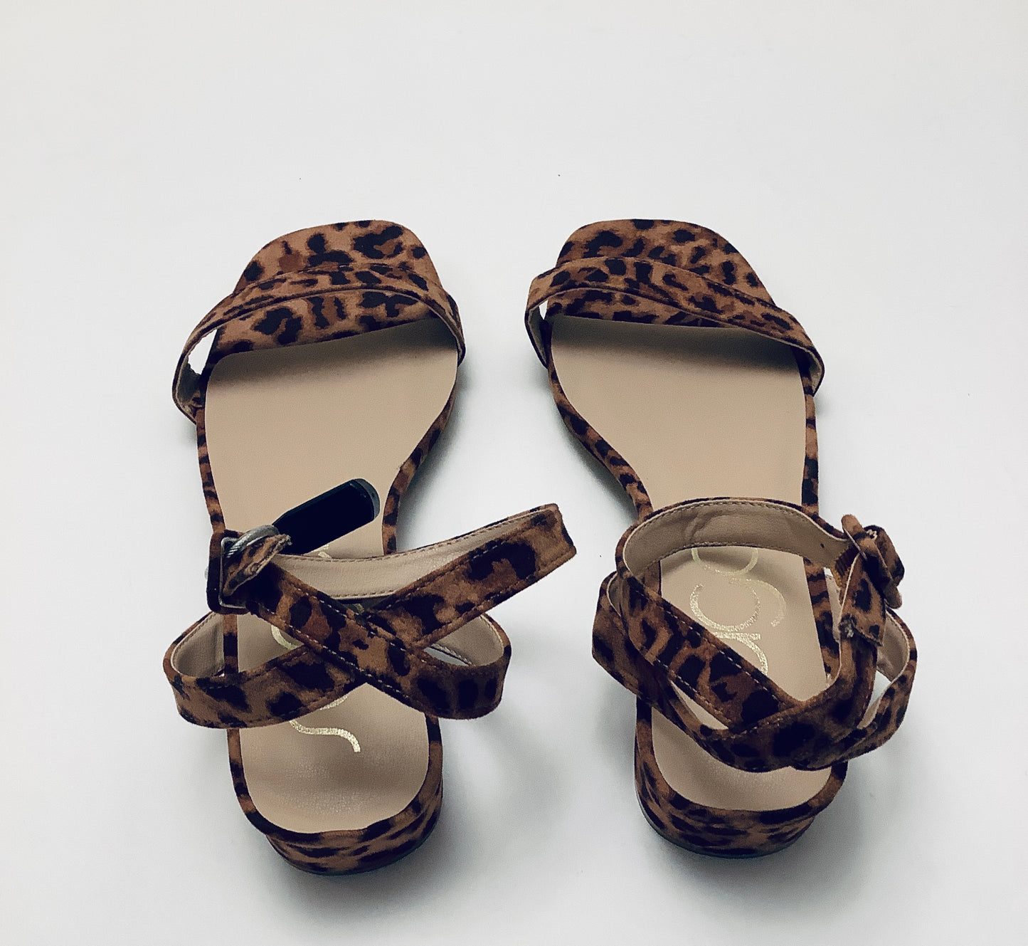 Sandals Heels Block By Sugar In Animal Print, Size: 9.5