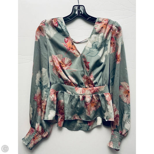 Top Long Sleeve By Express In Grey & Pink, Size: S