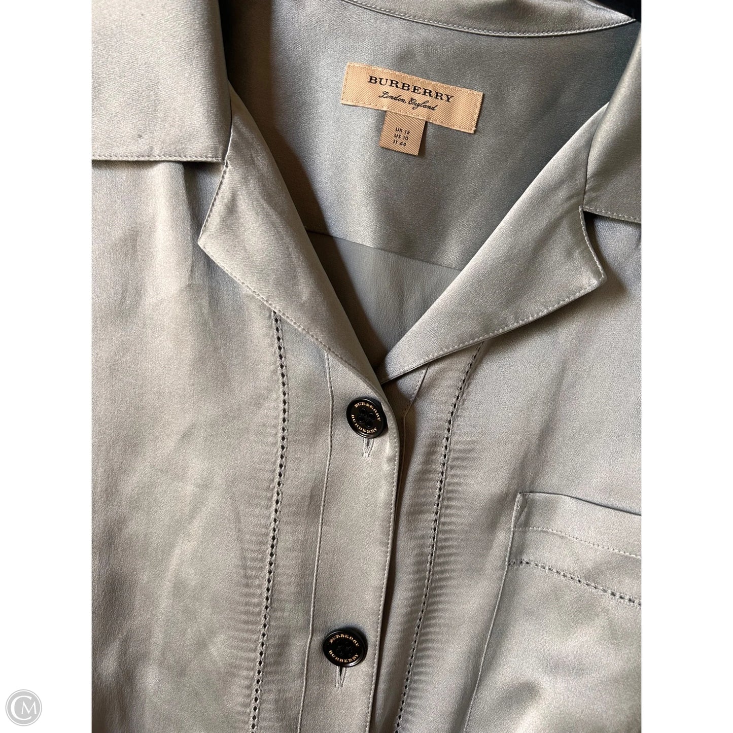 Dress Luxury Designer By Burberry In Grey, Size: L
