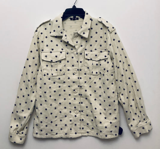 Jacket Shirt By Oddi In Black & White, Size: M