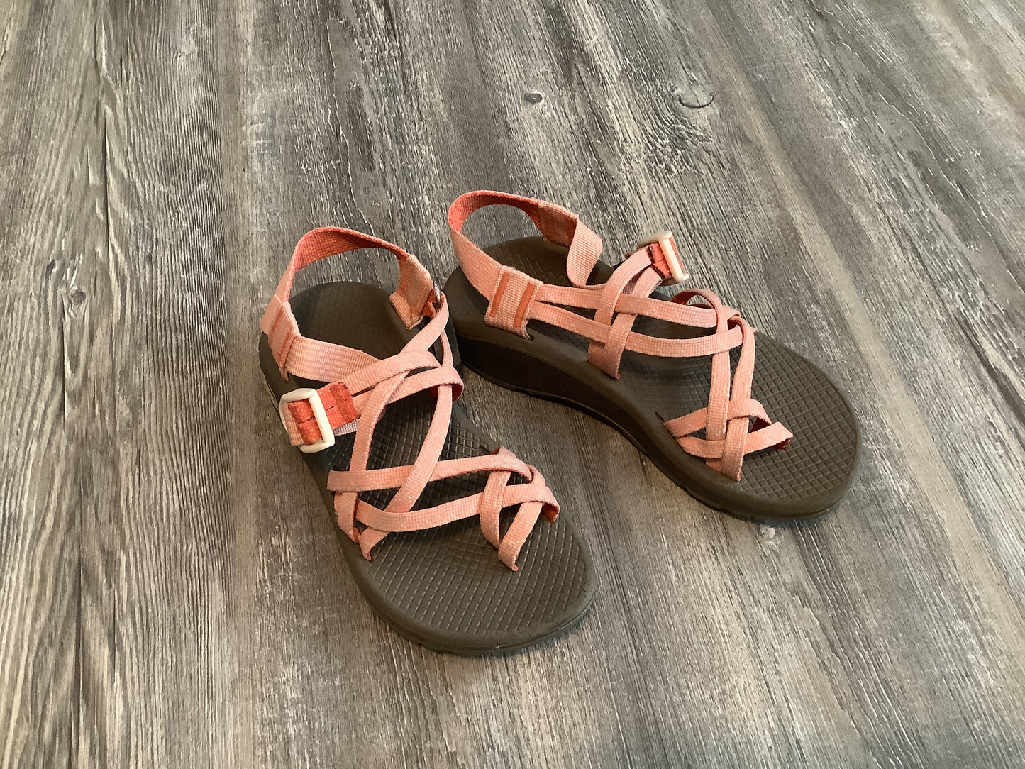 Pink Sandals Flats Chacos, Size 5