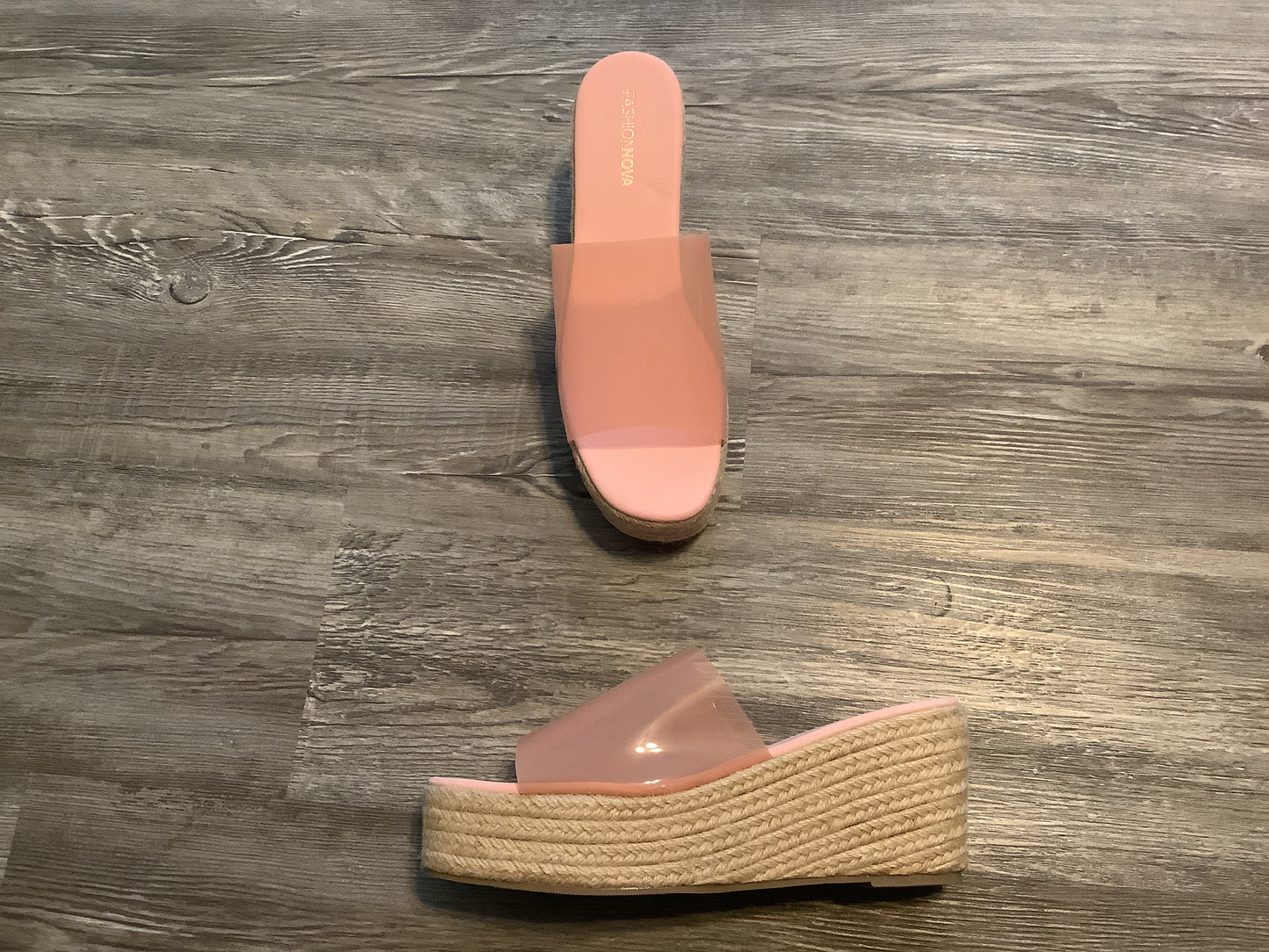 Pink Sandals Heels Block Fashion Nova, Size 9