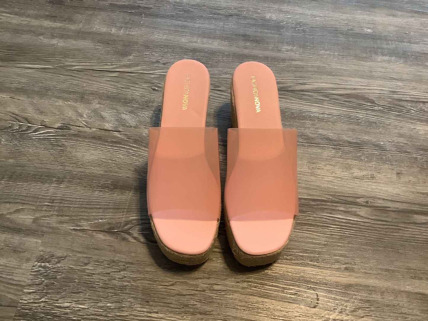 Pink Sandals Heels Block Fashion Nova, Size 9