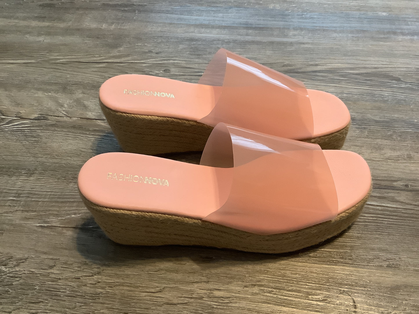 Pink Sandals Heels Block Fashion Nova, Size 9