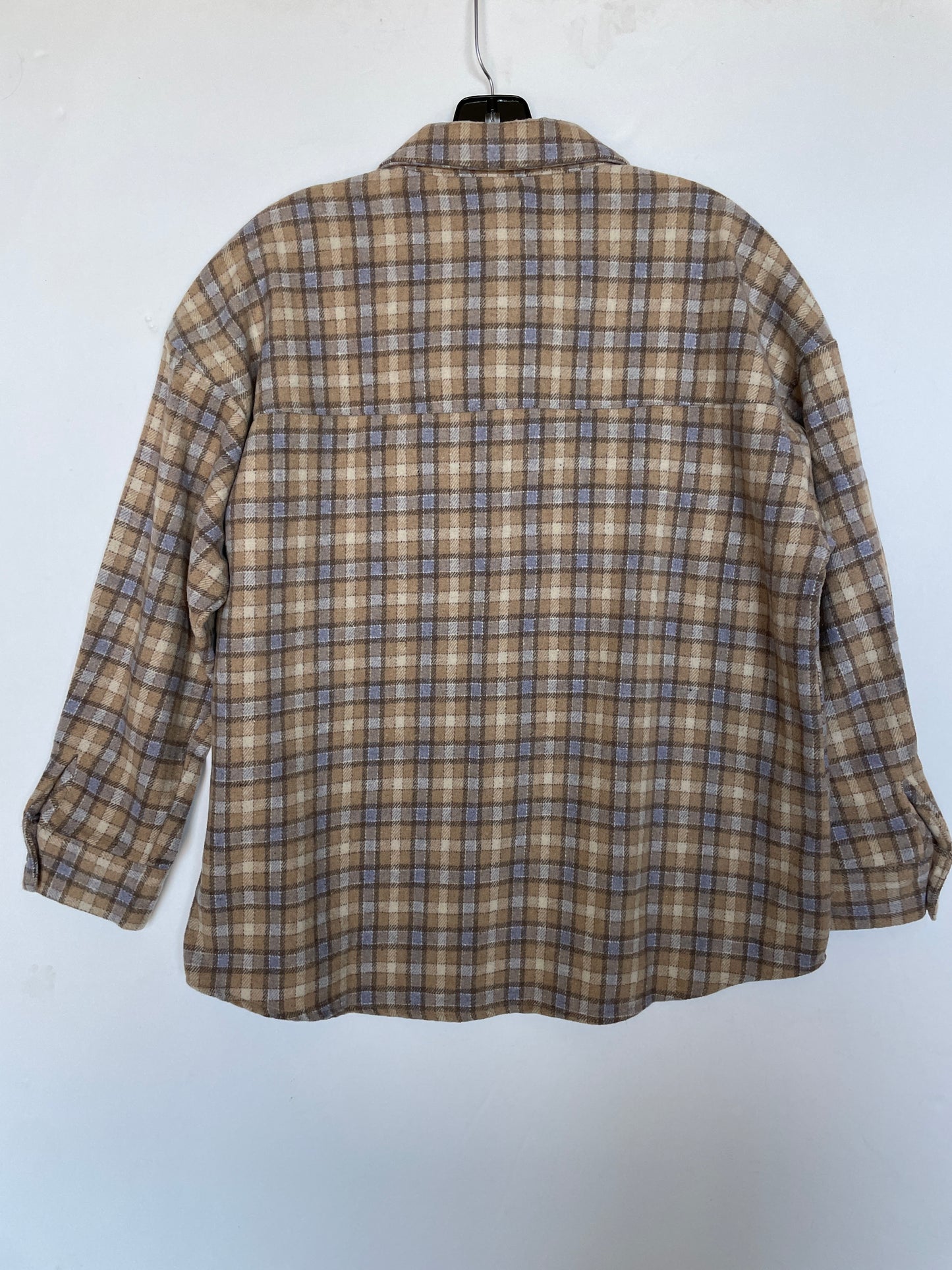 Jacket Shirt By Fantastic Fawn In Plaid Pattern, Size: S