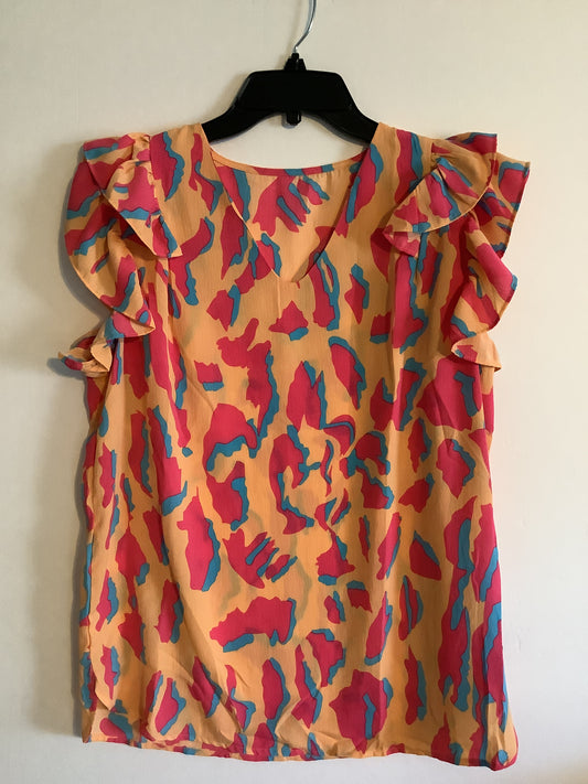 Top Short Sleeve By Cmf In Multi-colored, Size: L