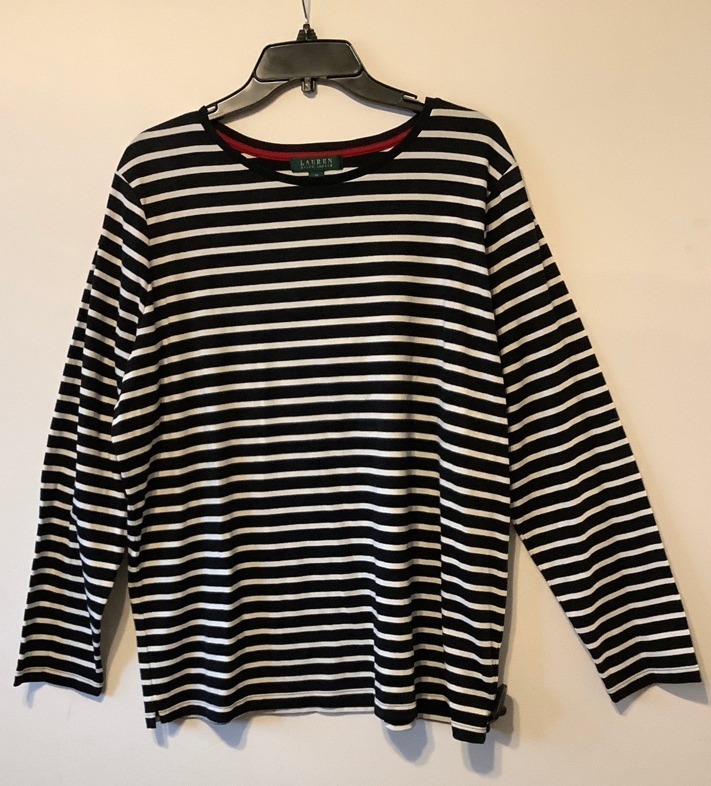 Top Long Sleeve By Lauren By Ralph Lauren In Striped Pattern, Size: 2x