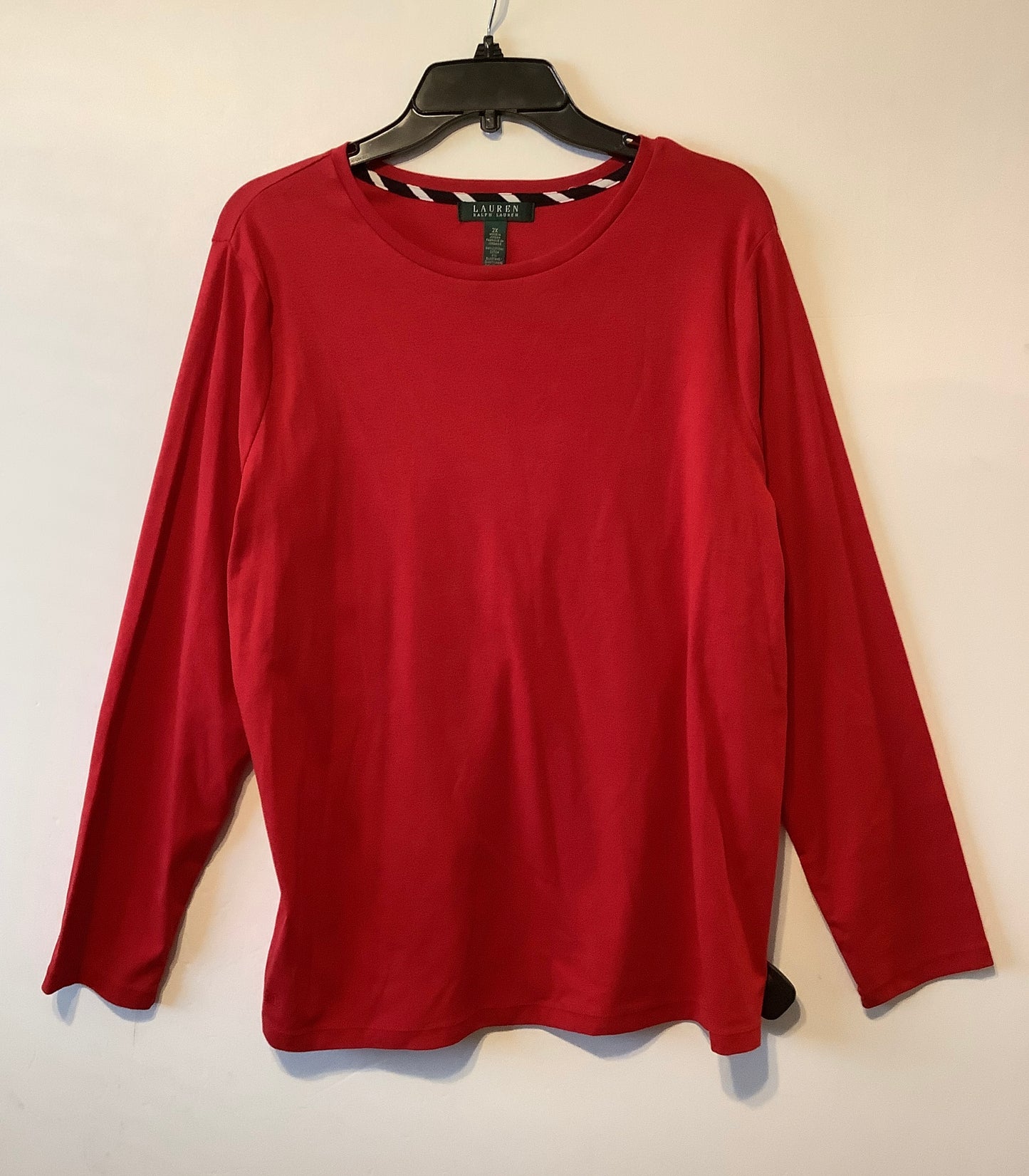 Top Long Sleeve By Lauren By Ralph Lauren In Red, Size: 2x