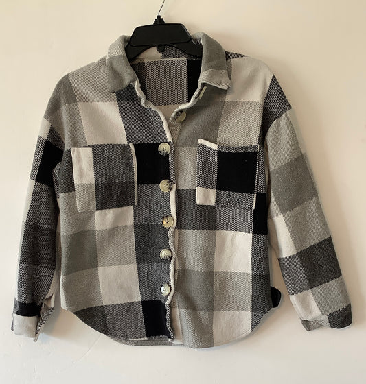 Jacket Shirt By Cmf In Plaid Pattern, Size: S