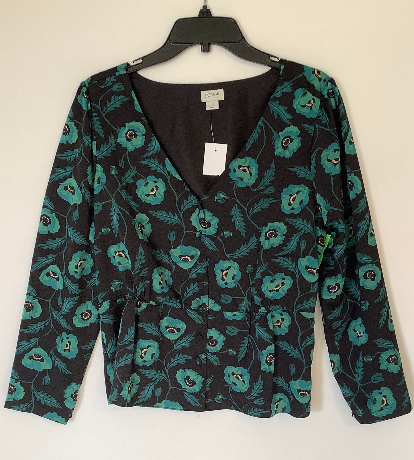 Top Long Sleeve By J. Crew In Floral Print, Size: Xl