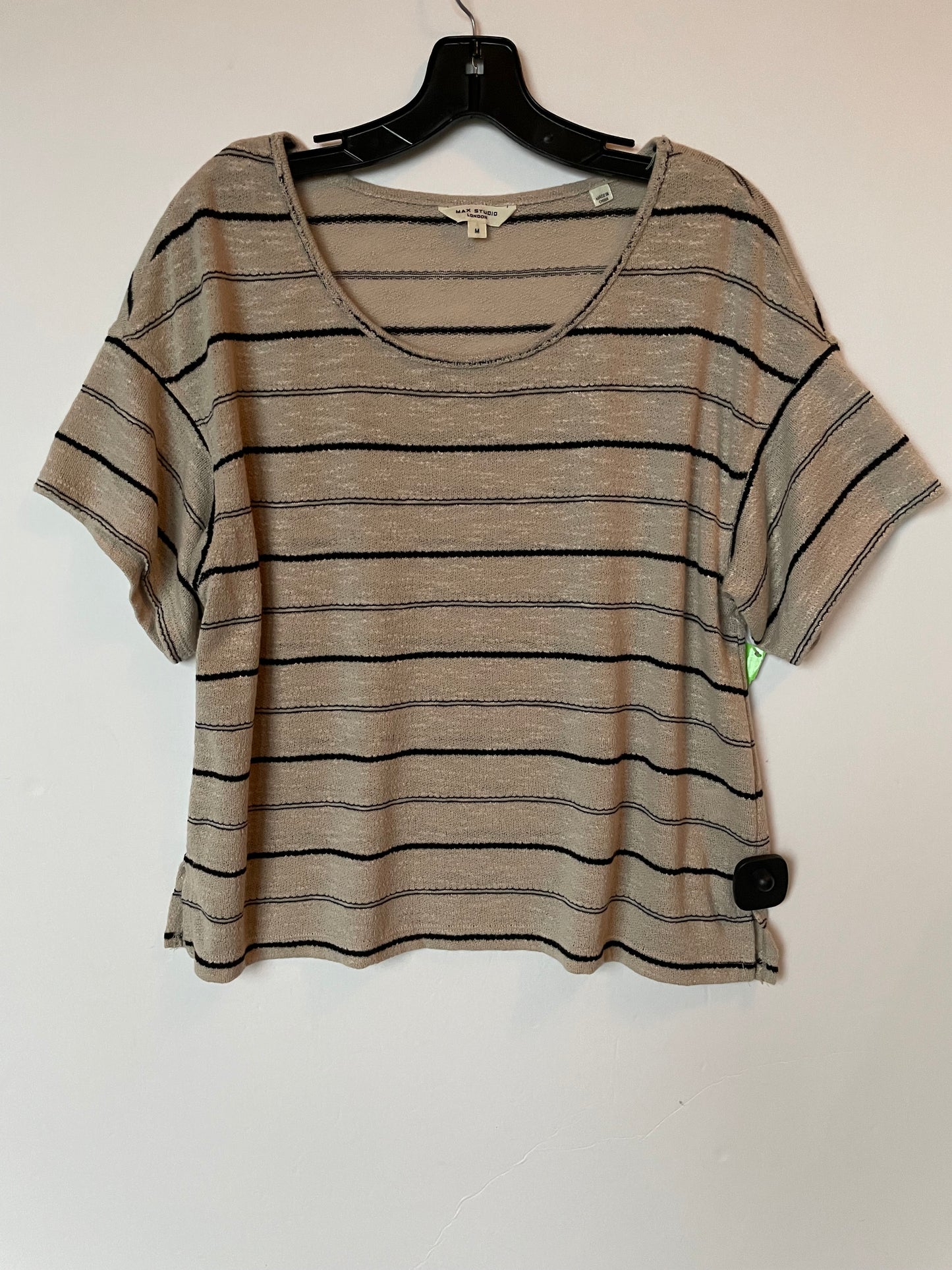 Top Short Sleeve By Max Studio In Striped Pattern, Size: M