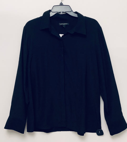 Top Long Sleeve By Banana Republic In Black, Size: L