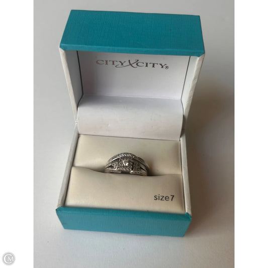 Sterling Silver Ring Set , Size: 02 Piece Set